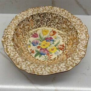 Vintage H and K Tunstall England Olde English Sampler Ceramic Serving Dish